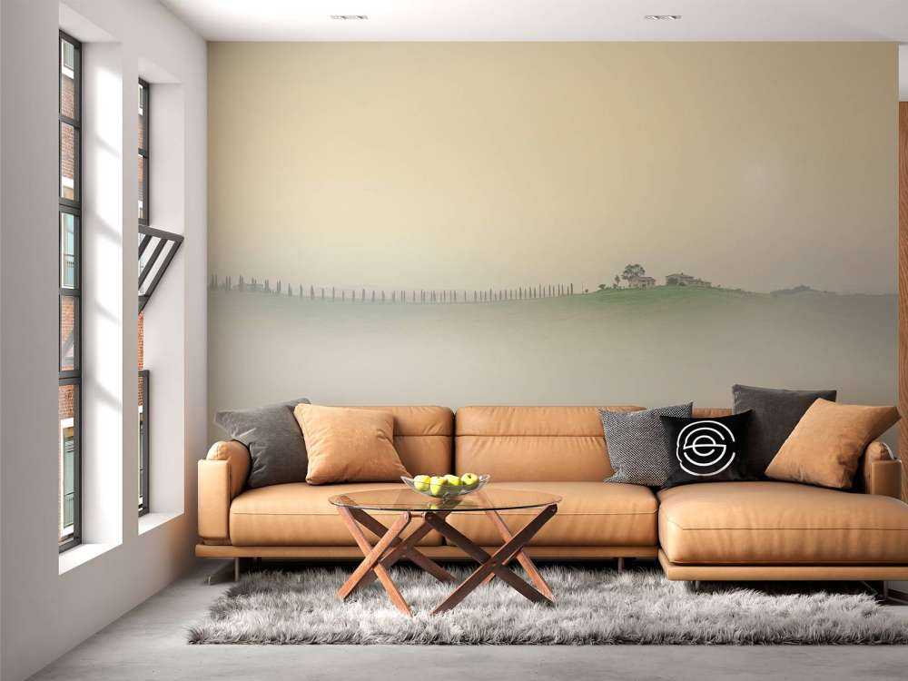 Paesaggio italiano nebbioso