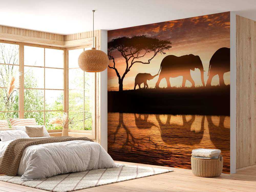 Elefanti nella savana