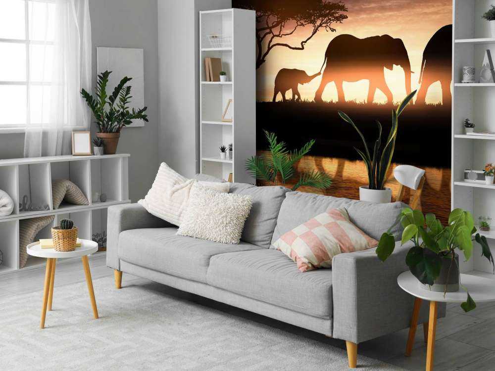 Elefanti nella savana