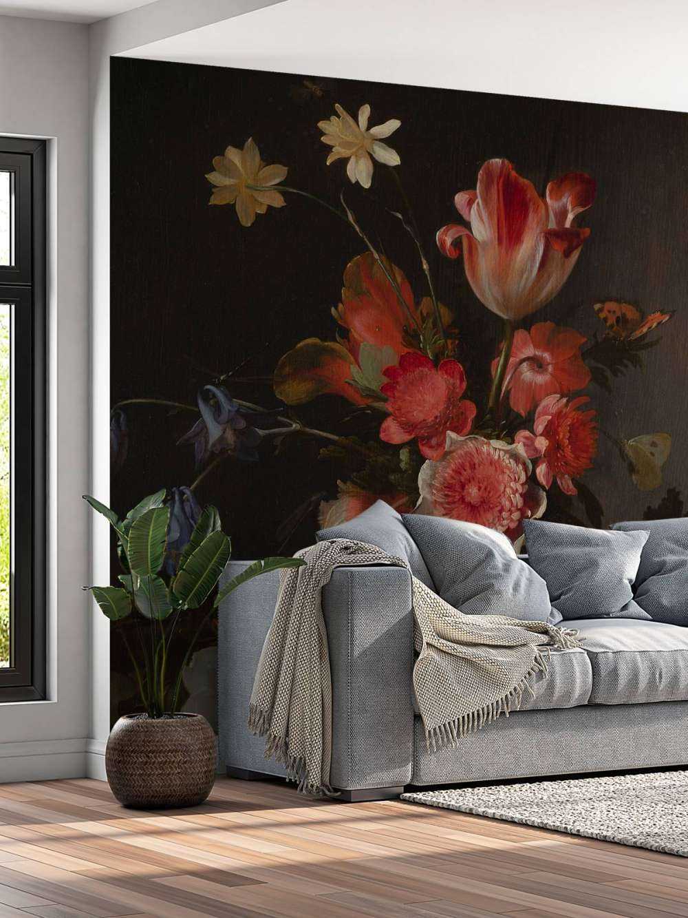 Natura morta con un bouquet in sviluppo