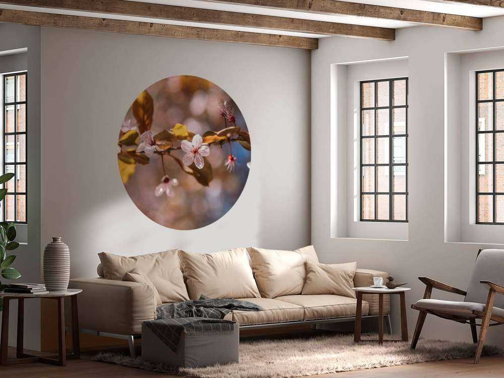 Fiori rosa e foglie marroni