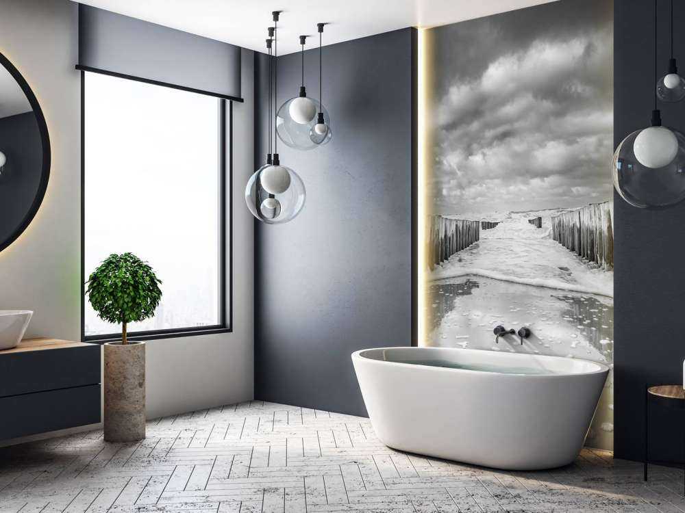 Mare agitato in bianco e nero