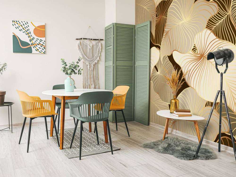 Foglie tropicali marroni