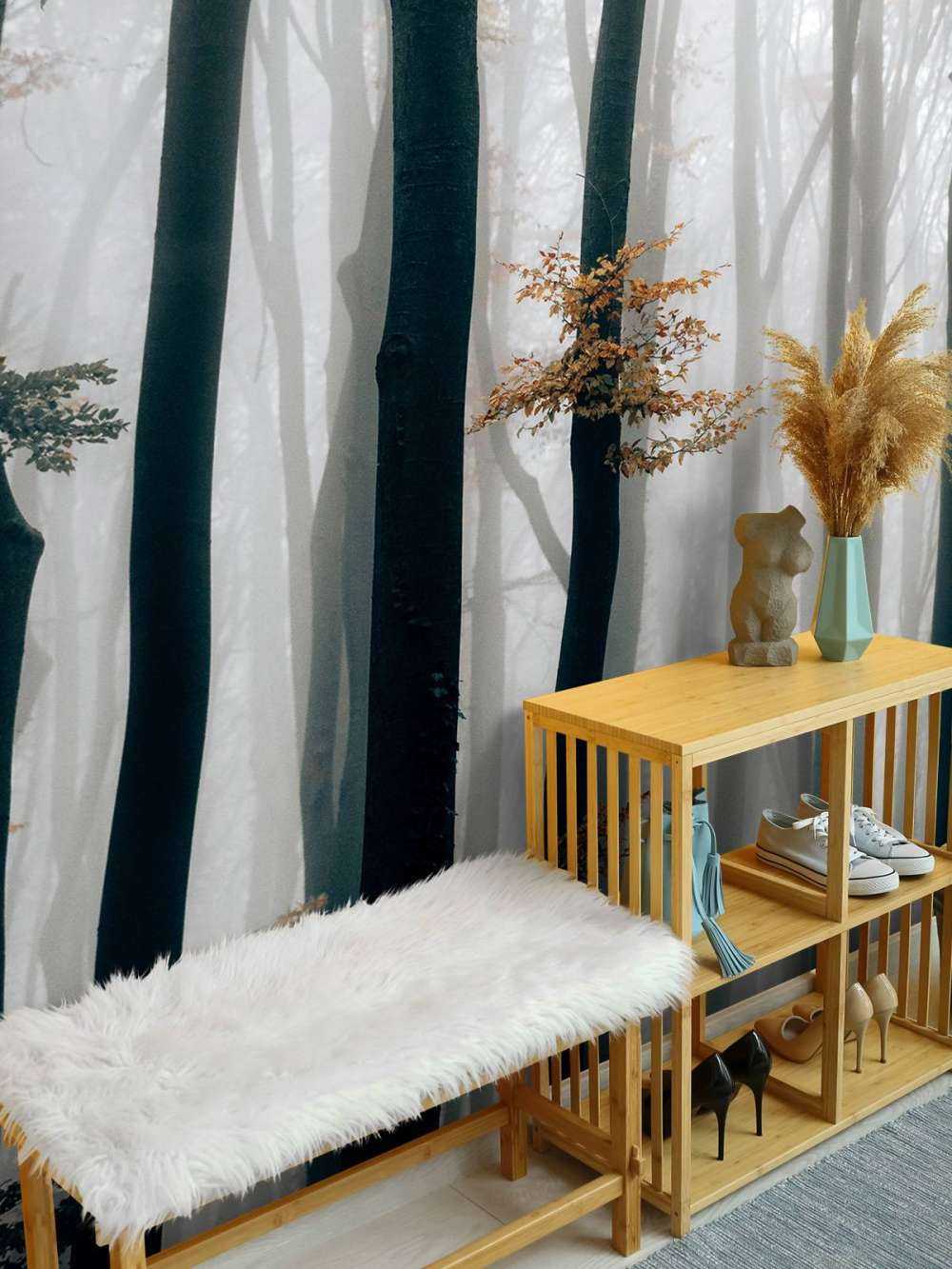 Nebbia nella foresta di faggi