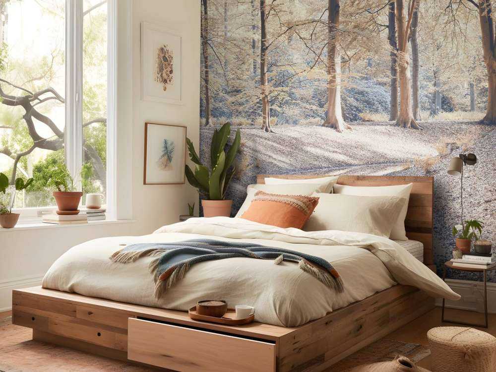 Ruscello nella foresta - pastello