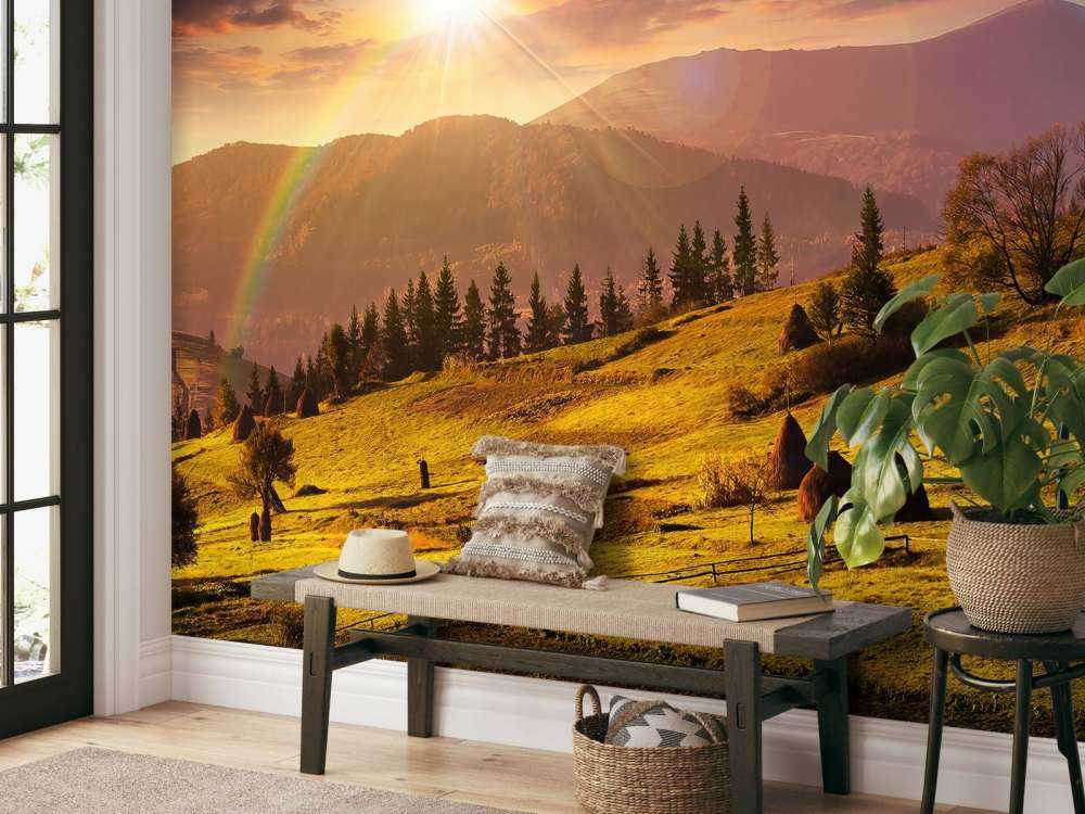 Covoni nel paesaggio di montagna