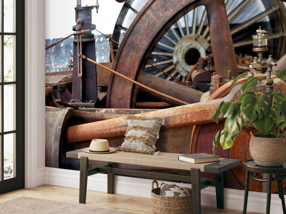 Parte della linea di trasmissione di un motore a vapore (B) 