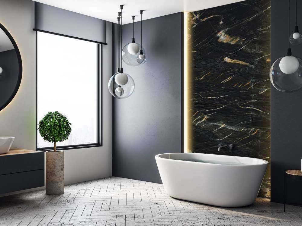 Marmo nero con struttura in oro