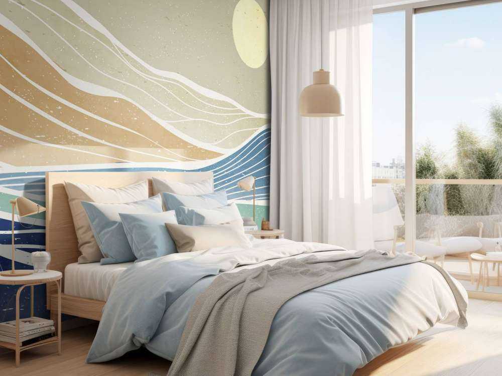 Onde dell'oceano colorate dal sole