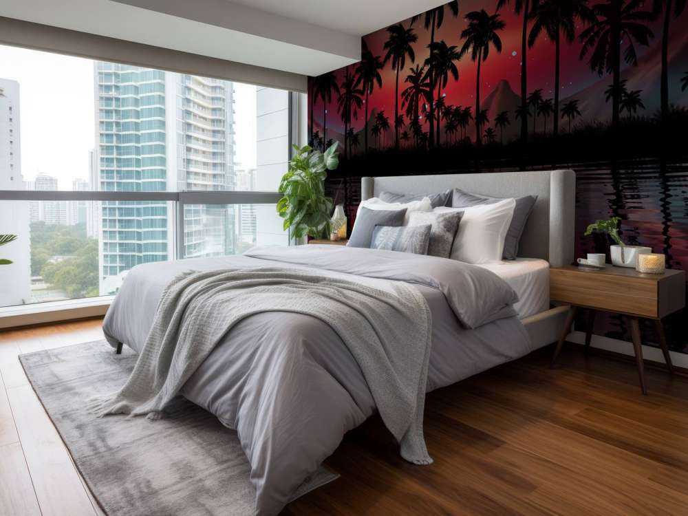 Palme nel cielo rosso