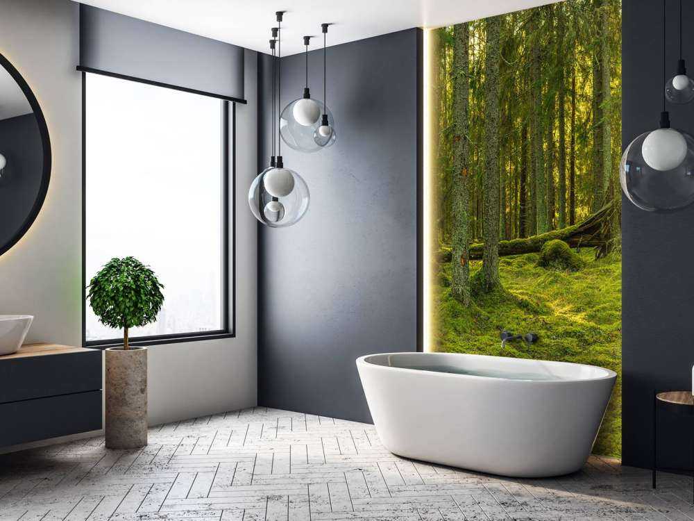 Foresta di pini verdi