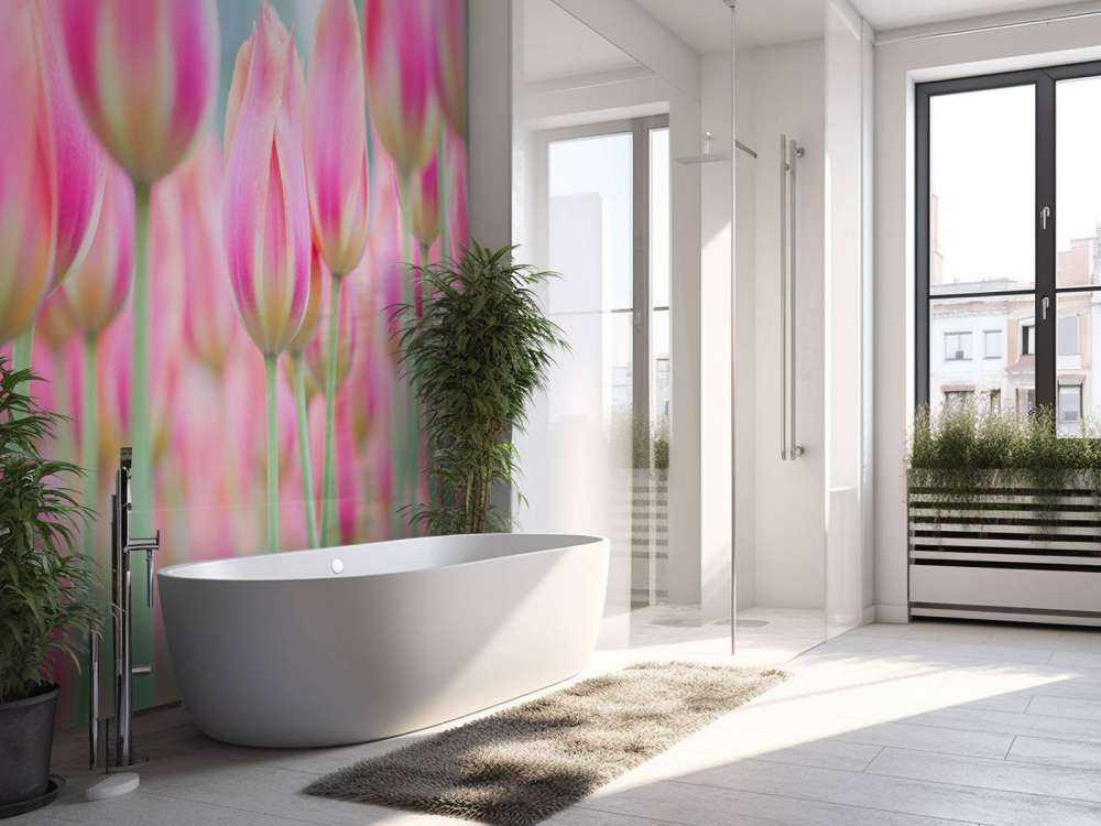 Tulipani rosa ravvicinati