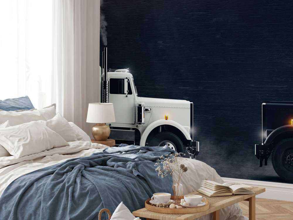 Camion bianco e nero