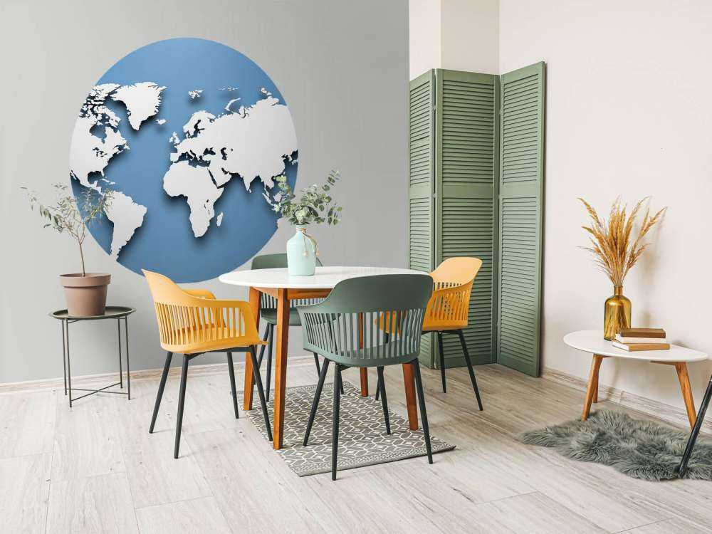 3D Mappa del mondo blu