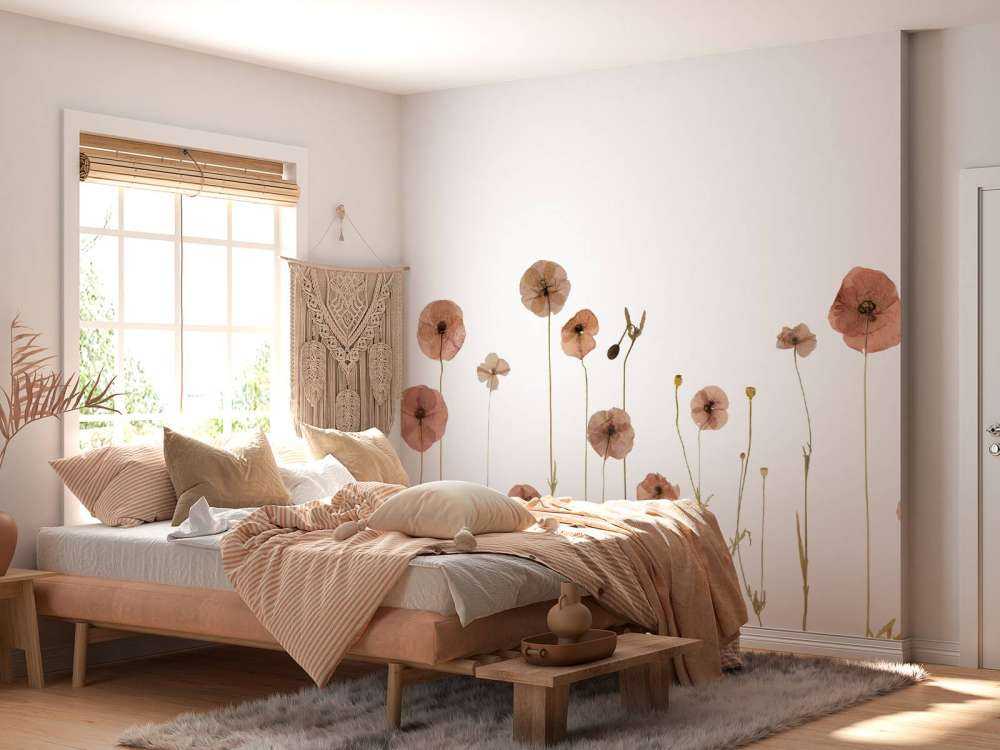 Campo di fiori di papavero colorato