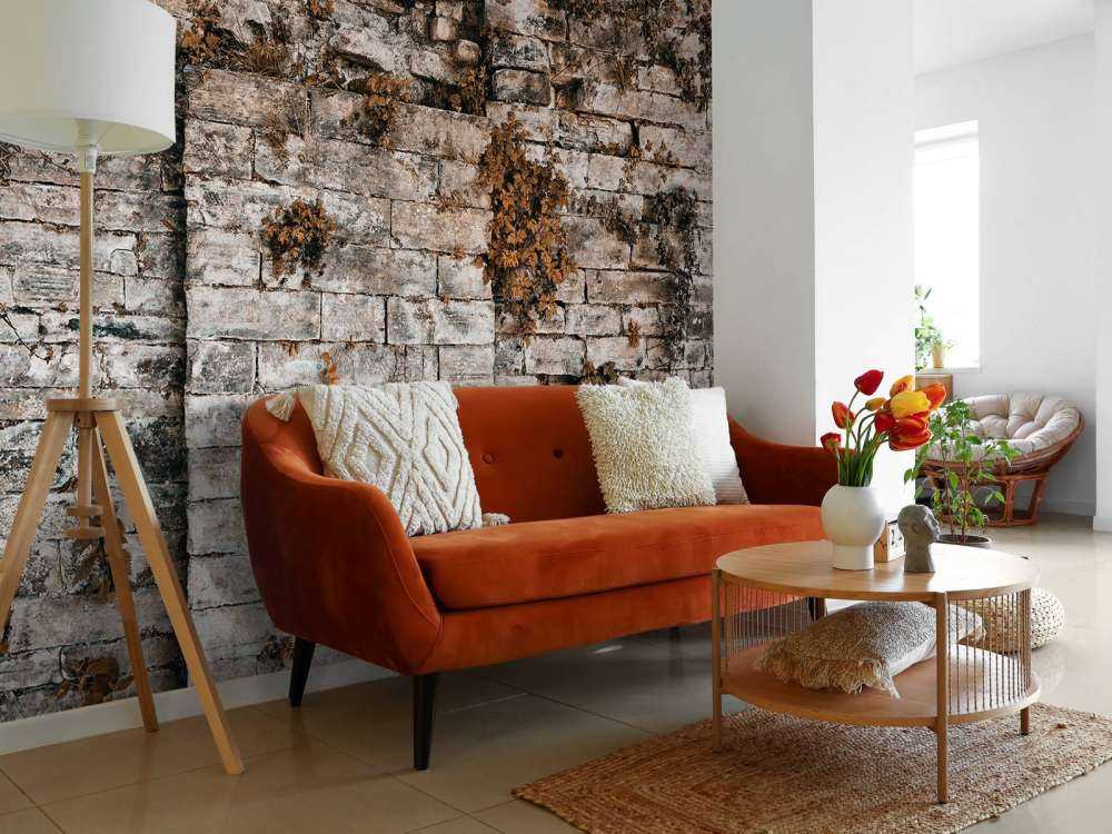 Parete vegetata in autunno