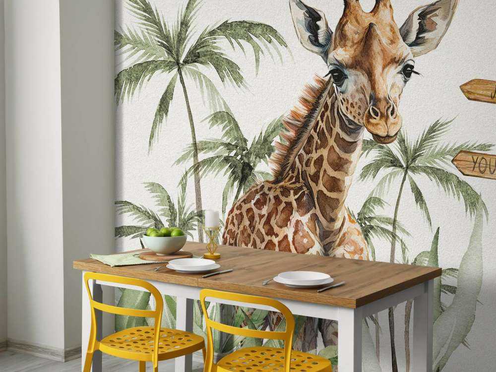 Baby giraffa nella giungla