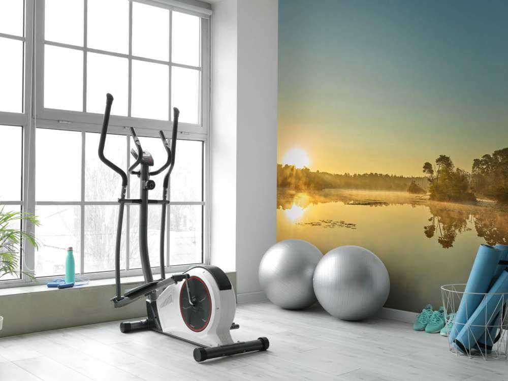 L'alba al lago forestale