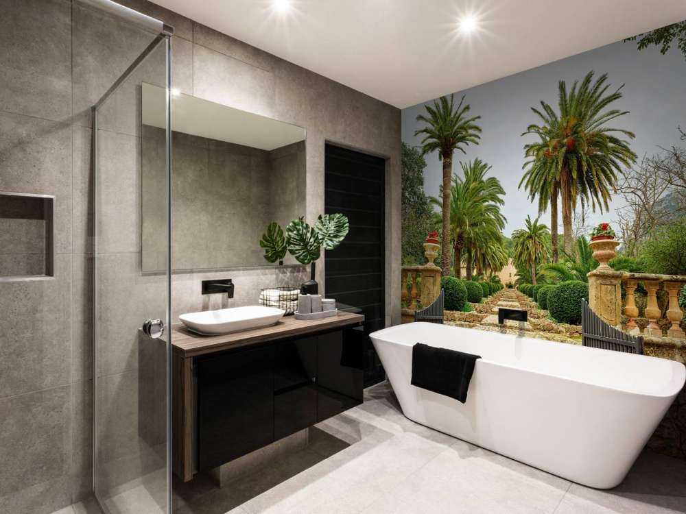 Palme lungo i gradini di pietra