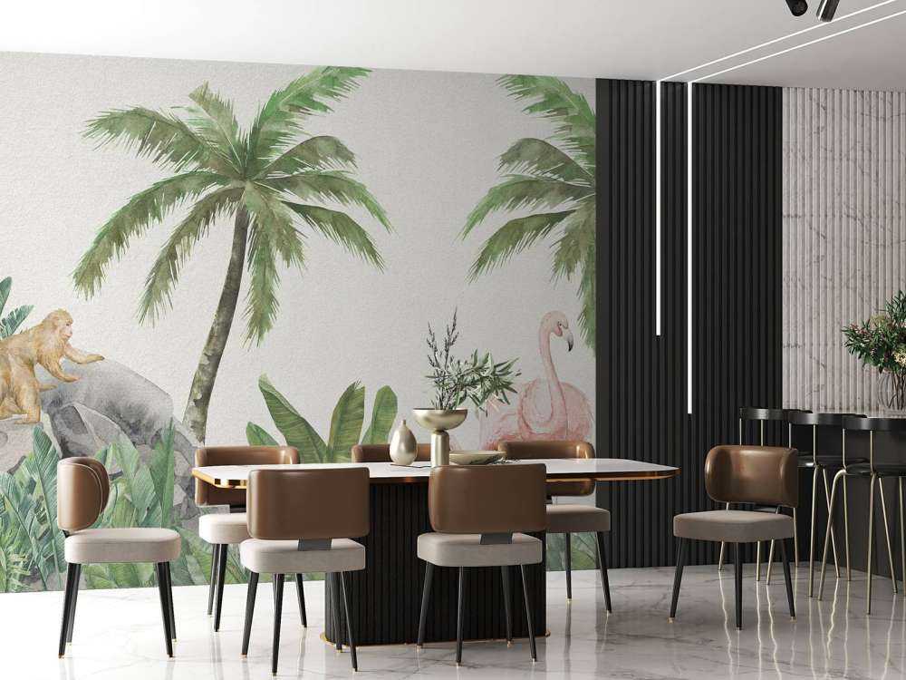 Fenicotteri e scimmie