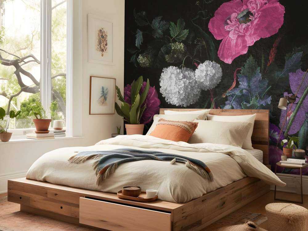 Natura morta di fiori barocchi - rosa lunatico