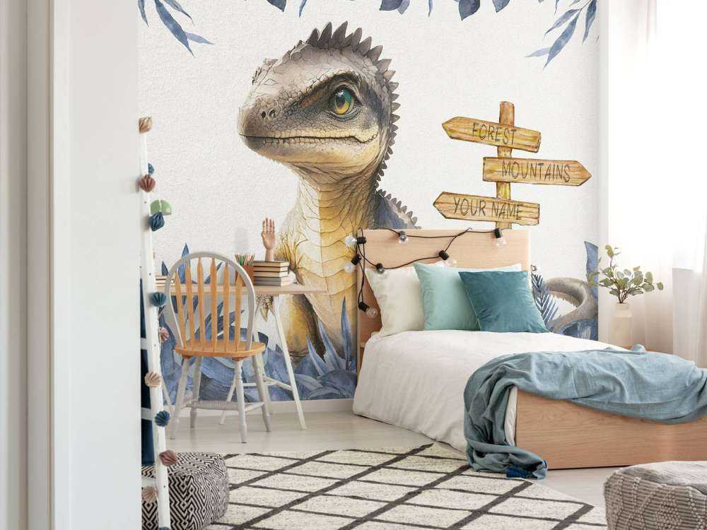 Baby spinosaurus nella giungla blu