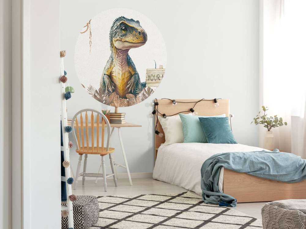 Baby t-rex nella giungla taupe