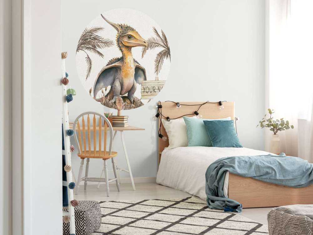 Baby pteranodon nella giungla taupe