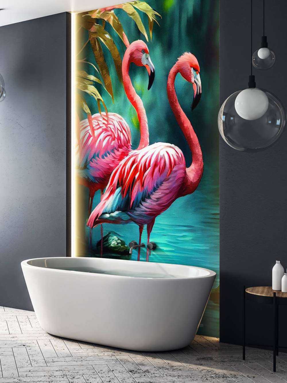 Duo di Fenicotteri Rosa Velluto