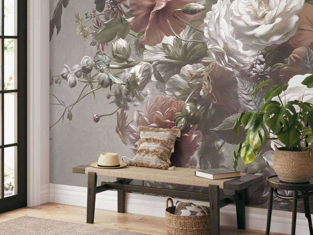 Grande bouquet con papaveri crema