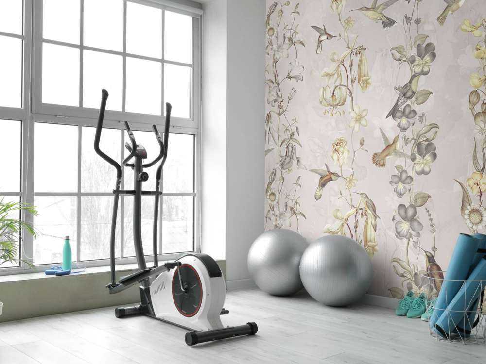 Fiori di prato e giardino crema