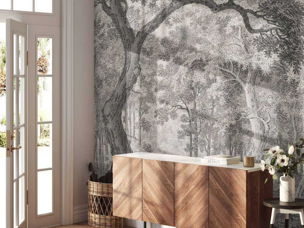 Vista sulla foresta con due cervi