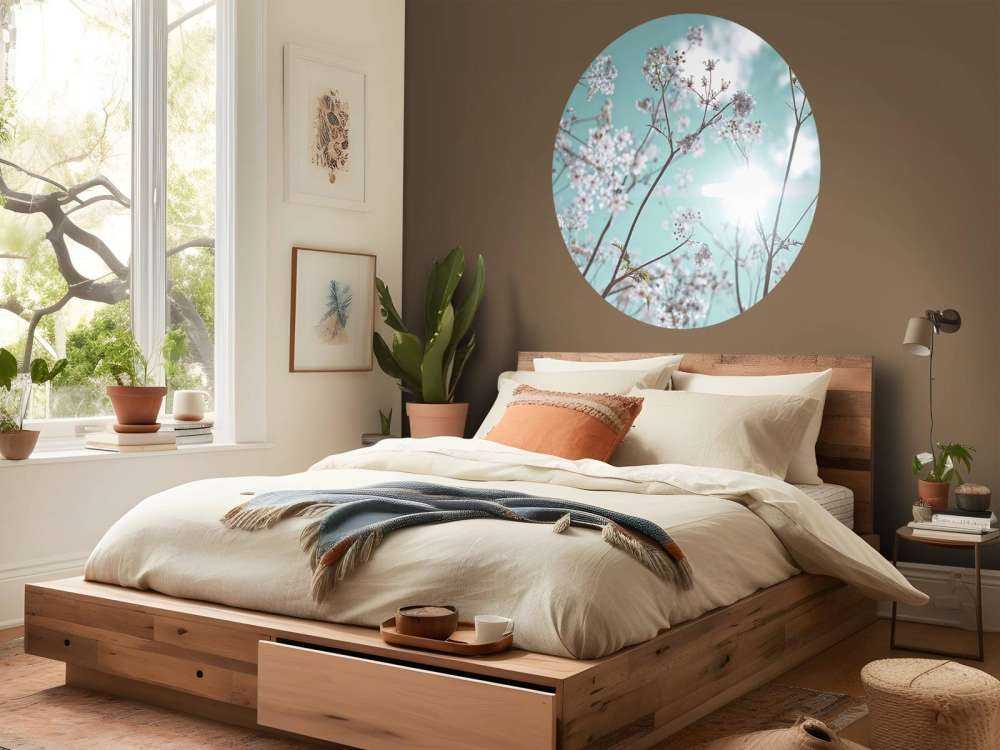 Mandorlo in fiore al sole