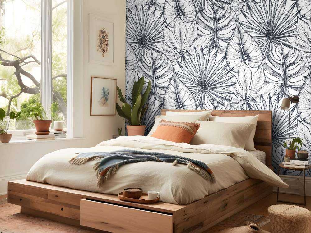 Foglie bianche disegnate