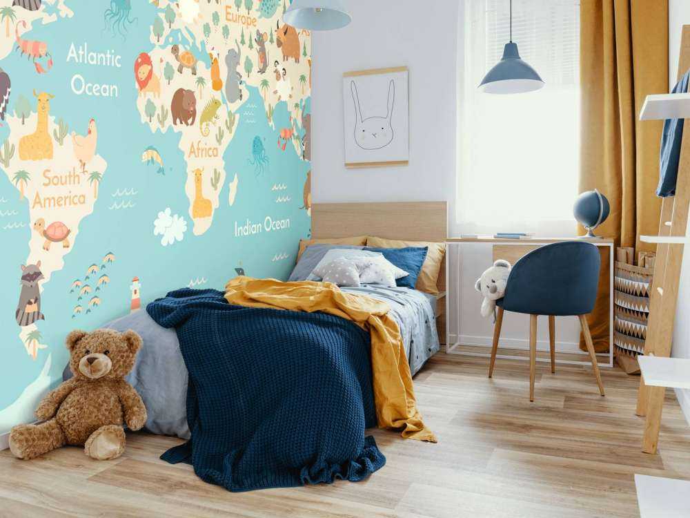 Mappa del mondo con gli animali