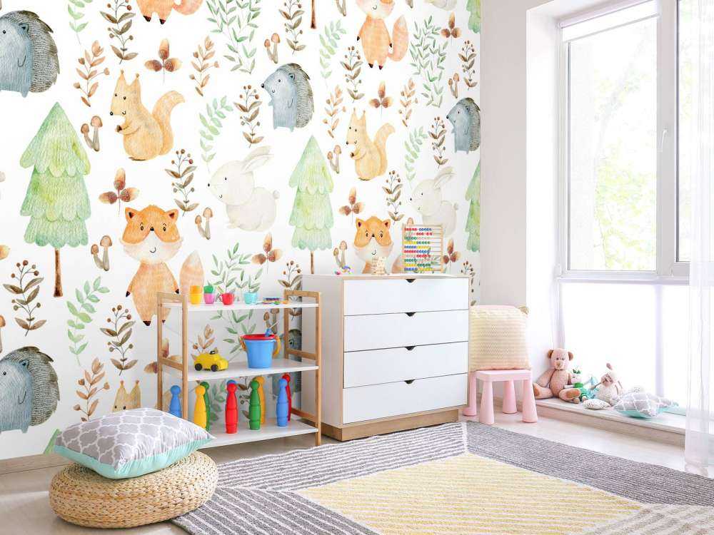 Acquerello animali della foresta