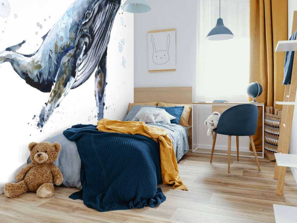 Balena gobba in acquerello