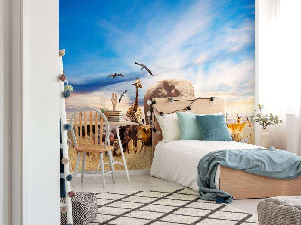 Gruppo di animali africani