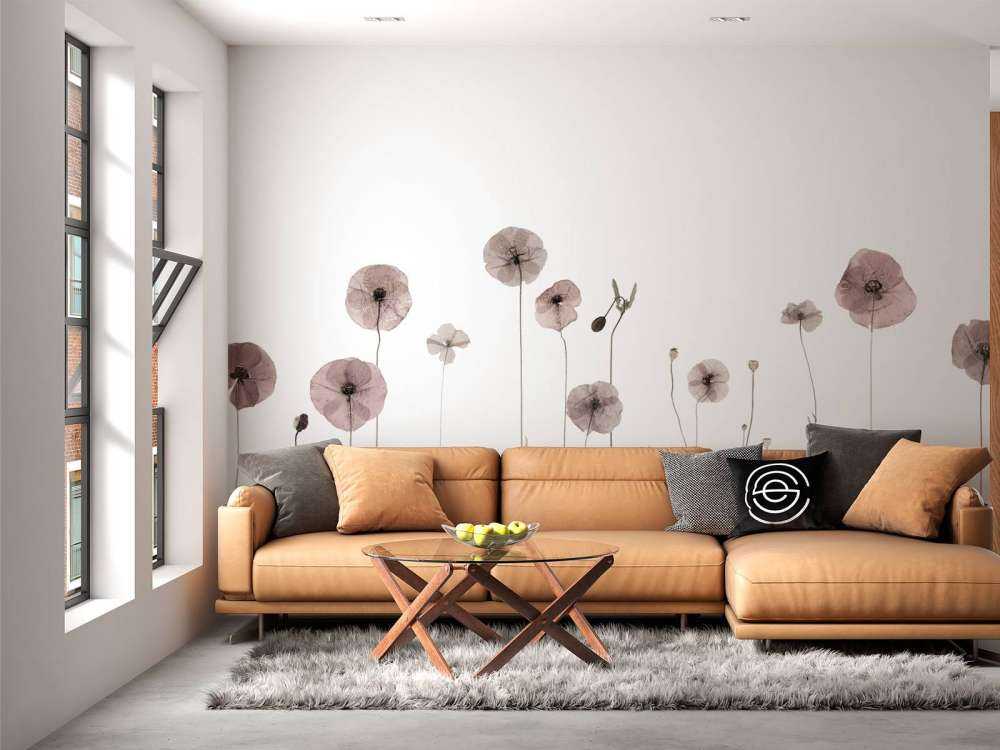 Campo di fiori di papavero vintage