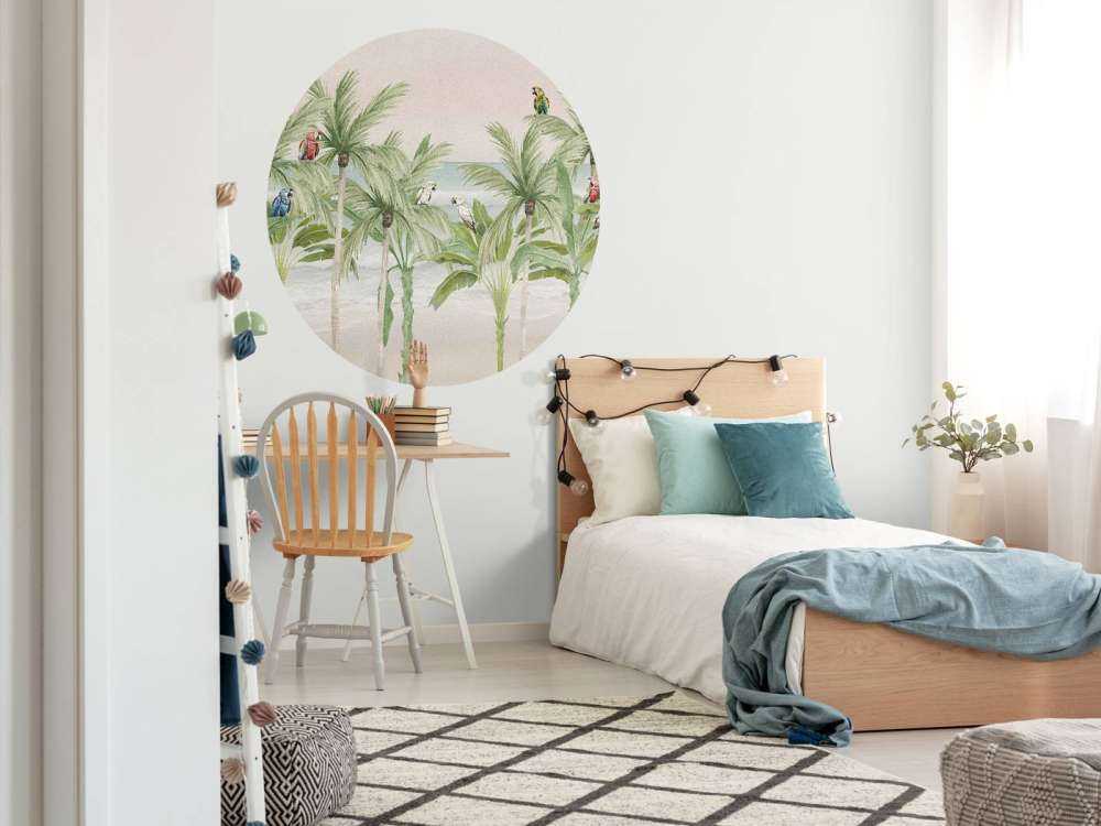 Pappagalli sulla spiaggia a colori