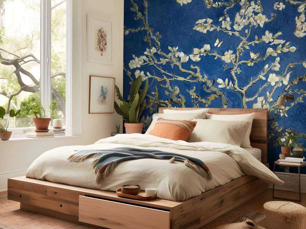 Mandorlo in fiore nella notte