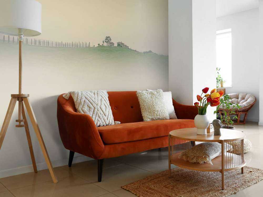 Paesaggio italiano nebbioso