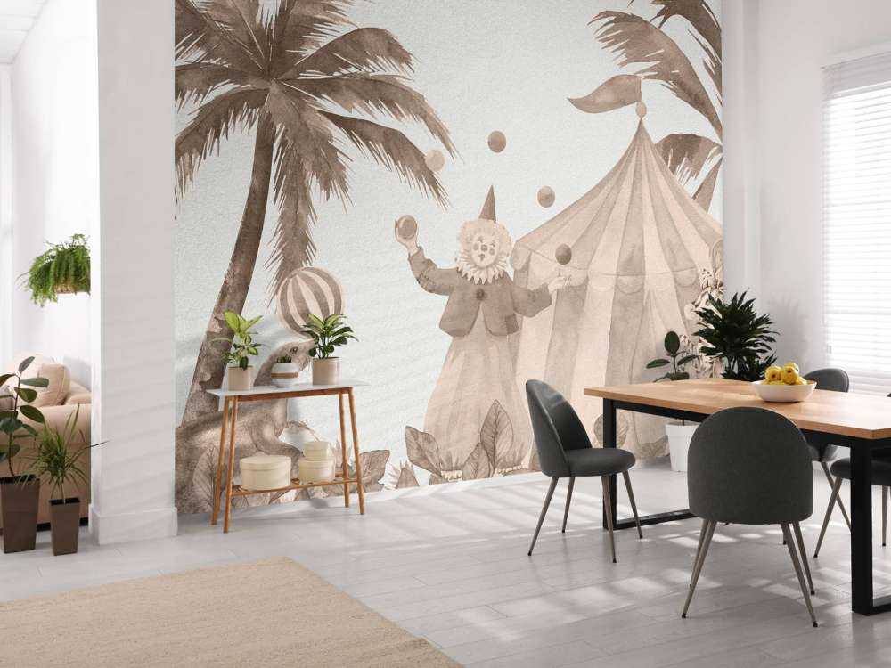 Animali da circo allegri color tortora