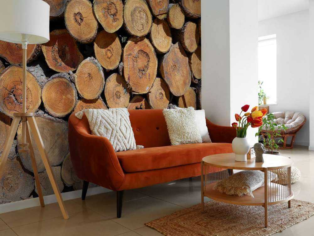 Mucchio di tronchi d'albero