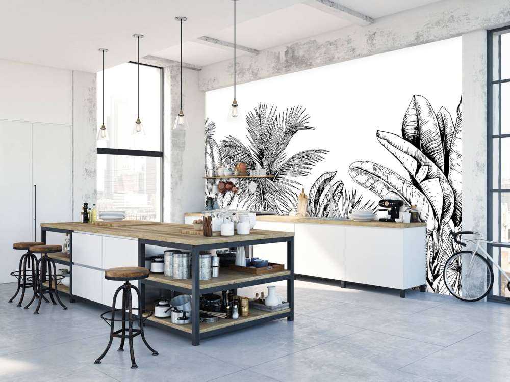 Palme e foglie di banano