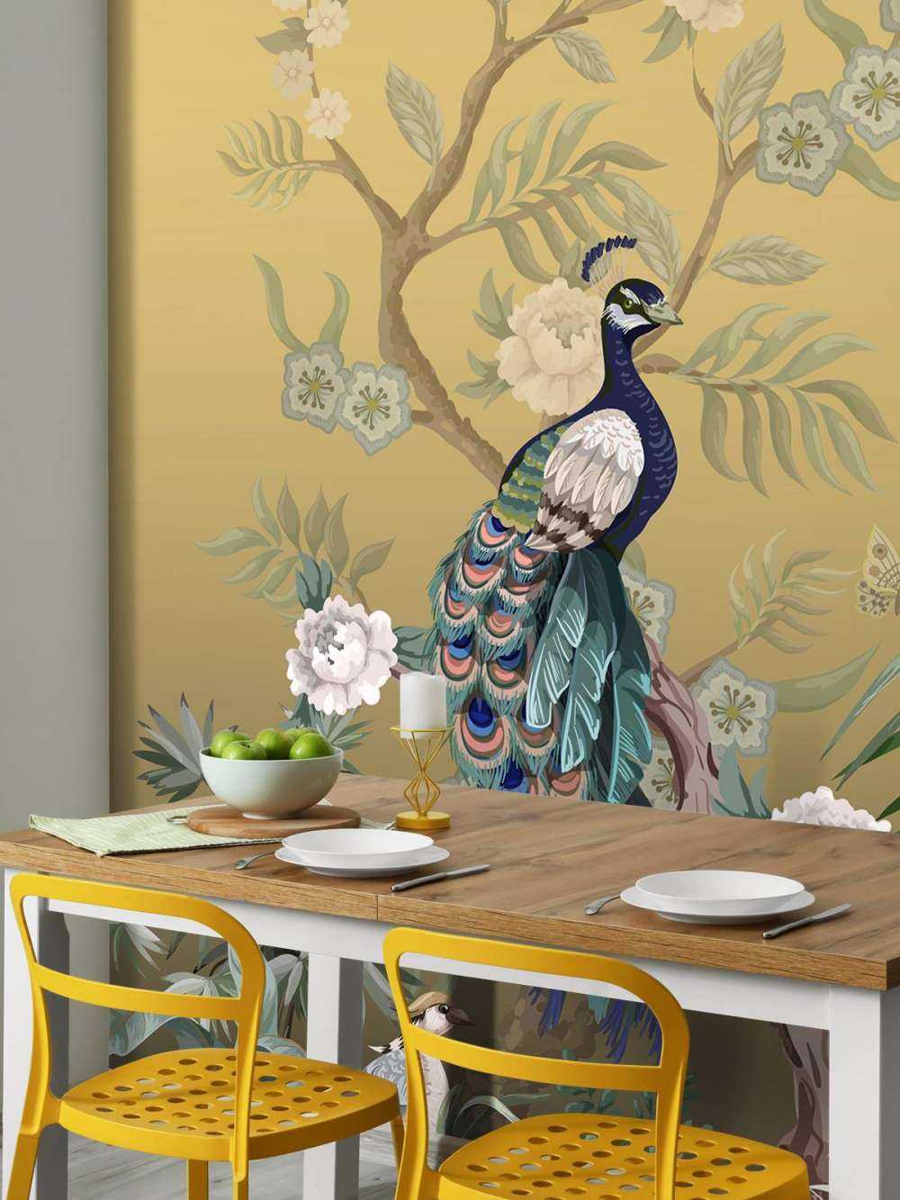 Pavoni e Peonie - Oro