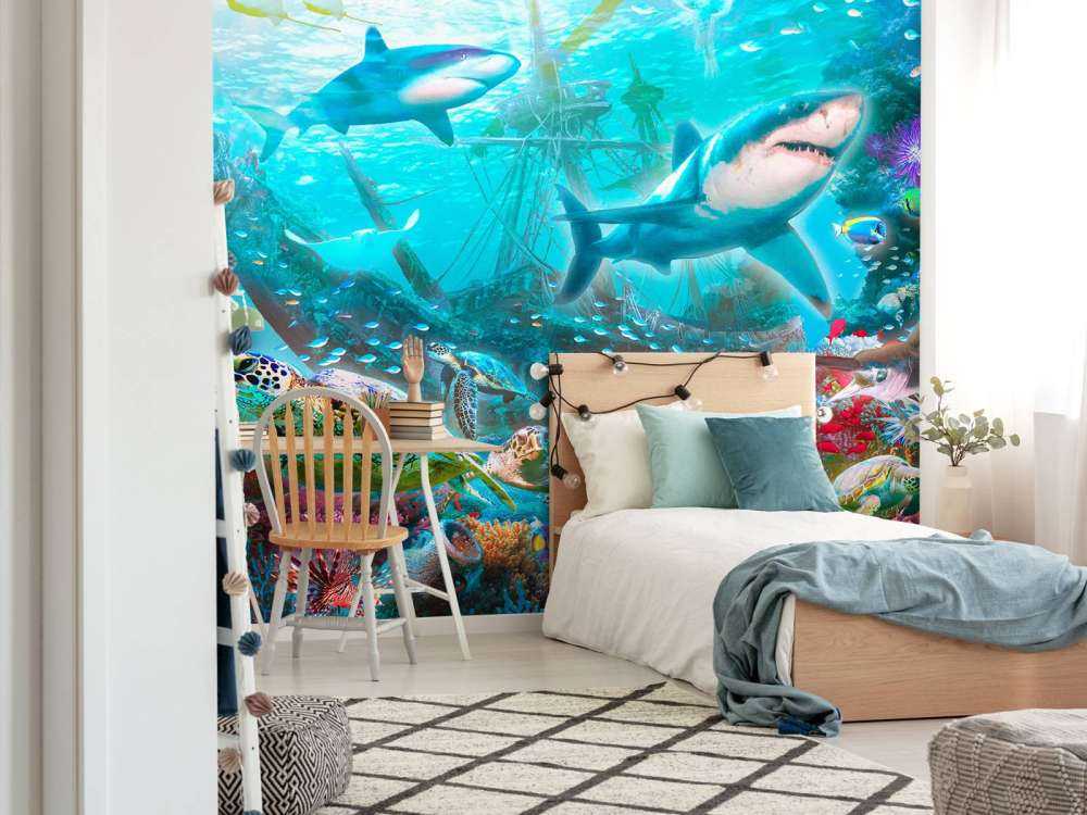 Sharks And Pirate Wreck