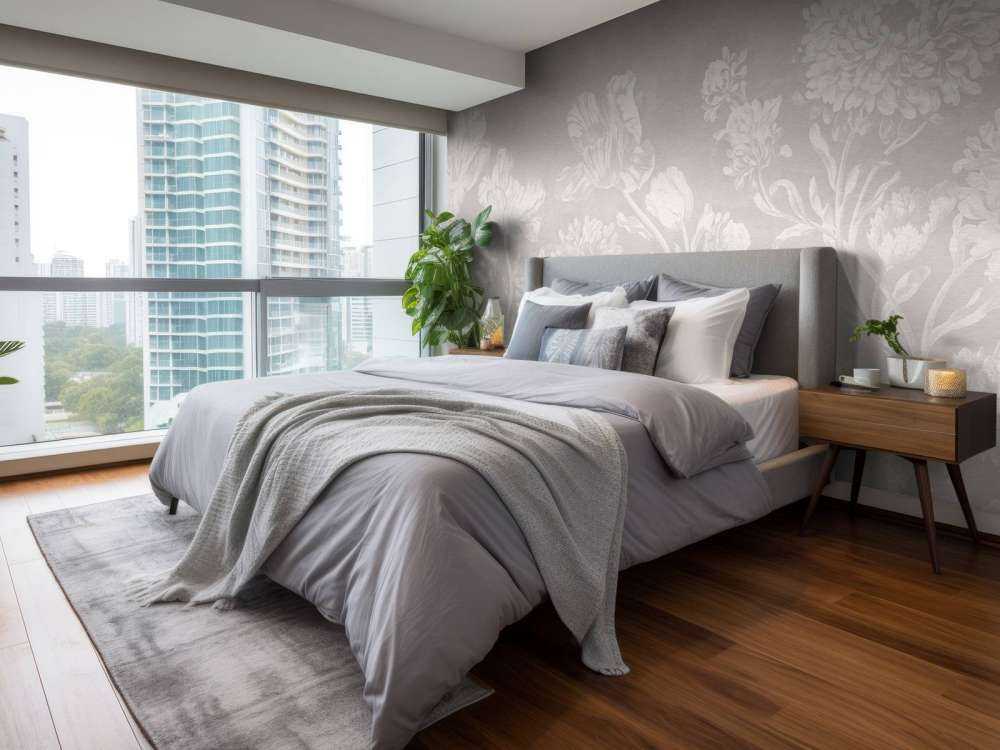 Paesaggio floreale barocco - grigio