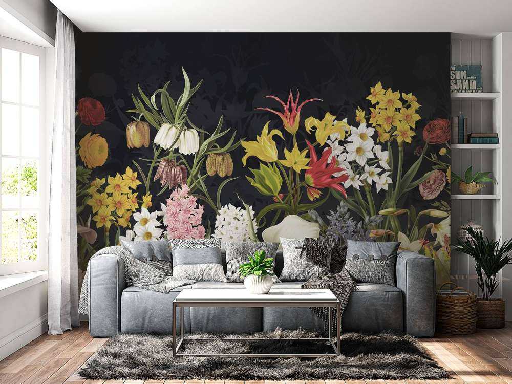 Fiori di Primavera - Grigio Ghiaccio Argento