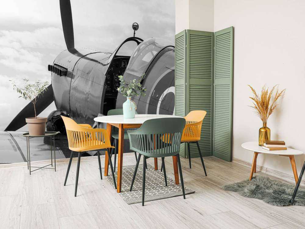 Vecchio aereo da caccia